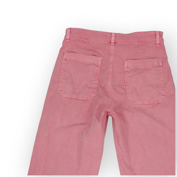 Sz 29 AskkNY Sailor Pant WashedPink Canvas HiRise WideLeg StretchTwill - Picture 6 of 12
